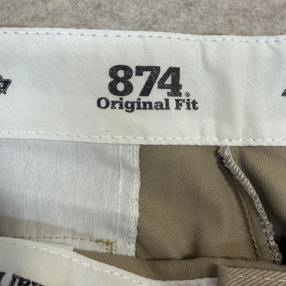 Dickies Pants Mens 34x32 Khaki Flex Work Tan Workwear Skater Streetwear Uniform - Picture 4 of 13